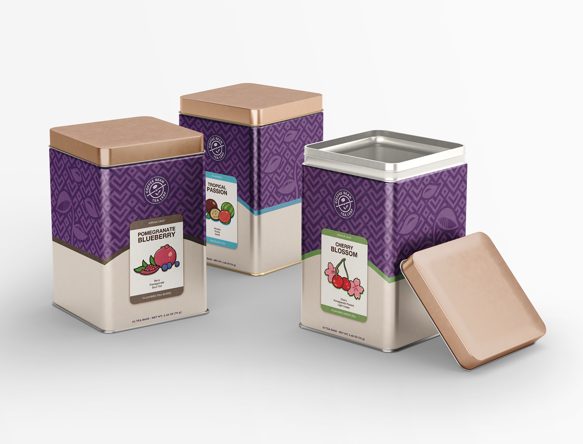 Tea Tin Packaging | Mockup by pacagemockup.com