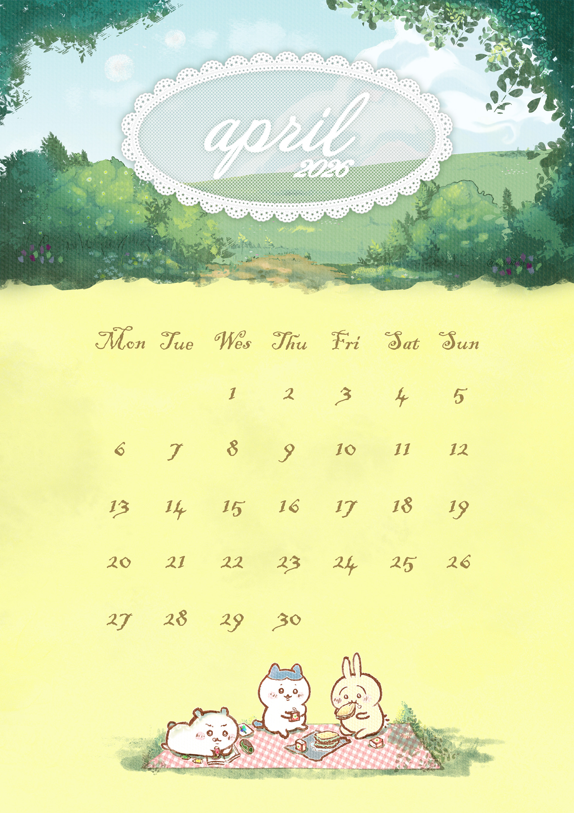 A4 calendar