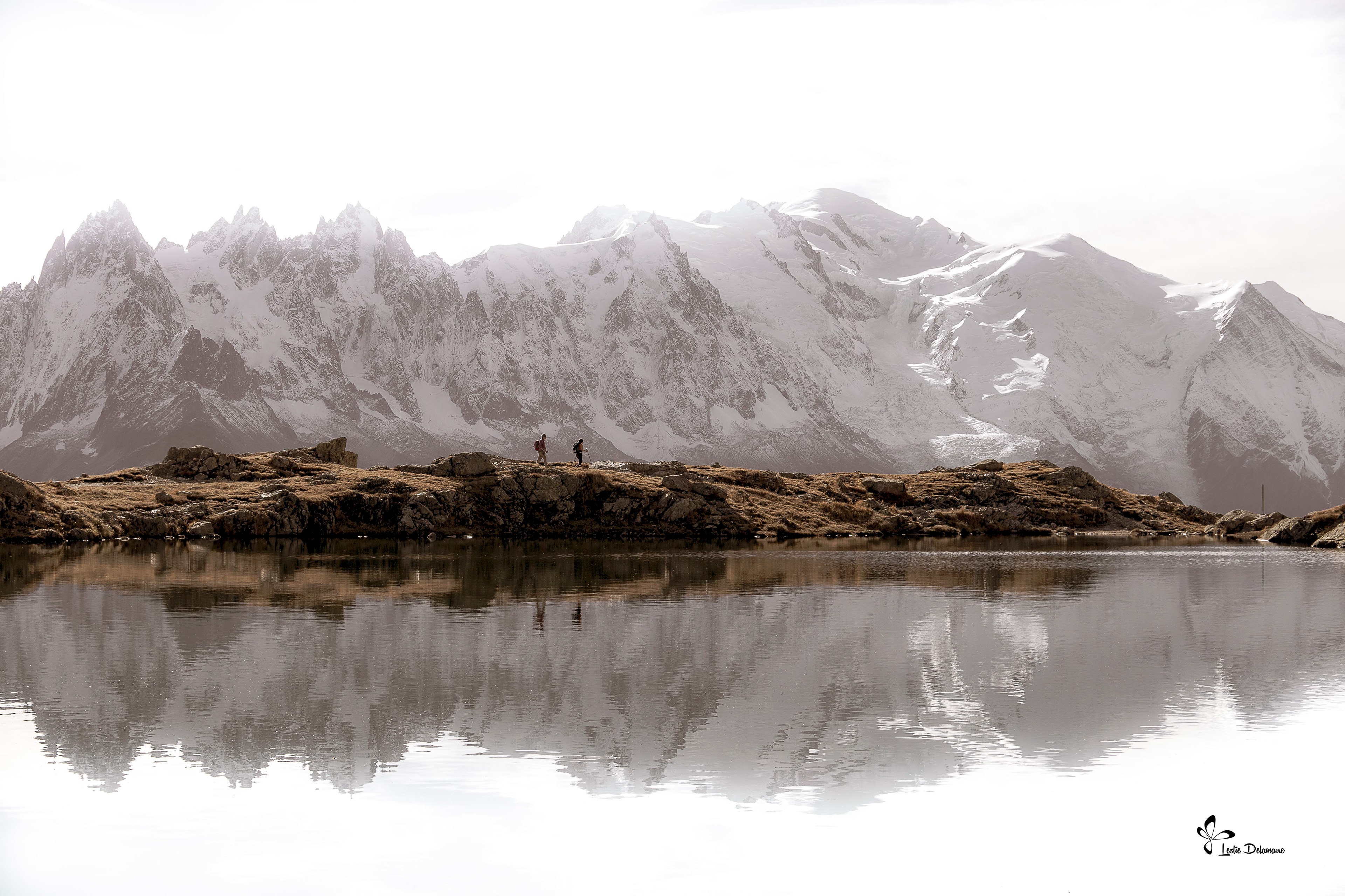 Entre ciel et terre. Lac des Chéserys, Chamonix.