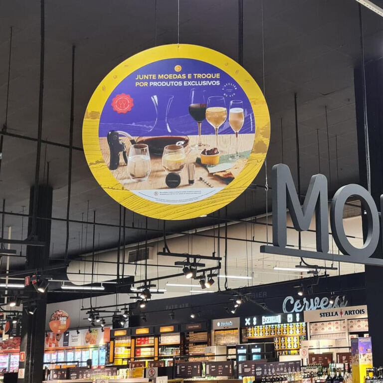 Wobbler redondo para lojas Carrefour