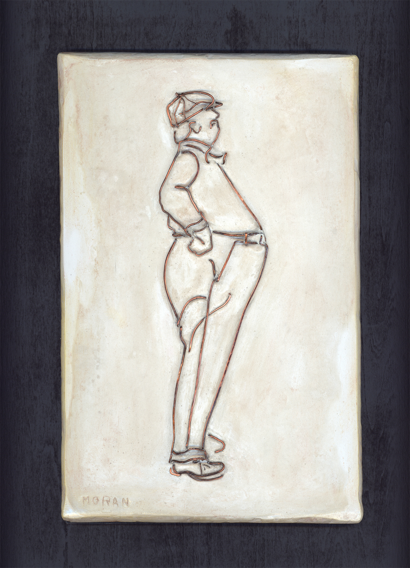 Living Large - wire in plaster mounted on wood - Available $345 - Selected for Centos: The Visual and the Poetic Exhibit Three Pines Studio