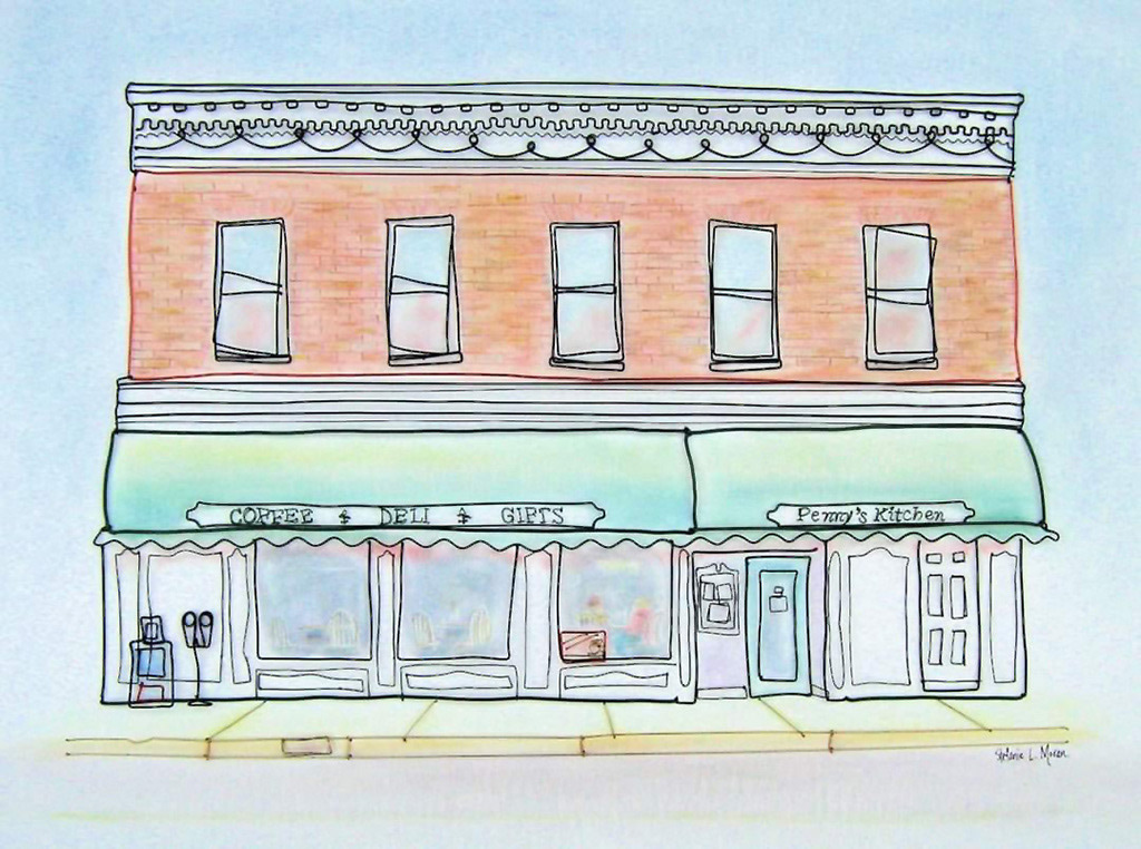 SOLD! Penny's Kitchen - 16x20 wire & pastel on board (Commissioned)