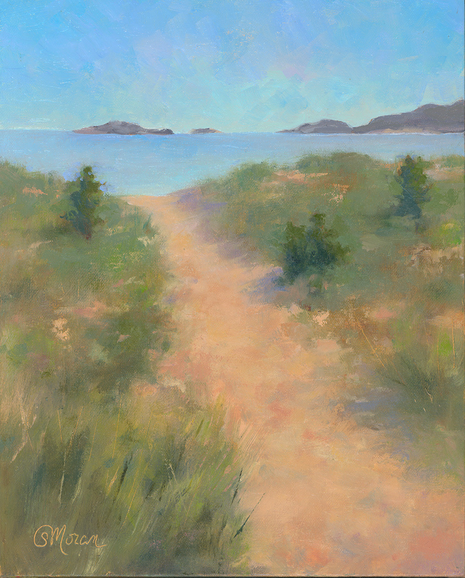 2023 SOLD! Best Representation of Marquette Award Plein Air Event - Marquette Beach Path 8x10 Oil on Linen Panel