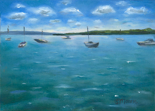2021 On the Bay - 5x7 Oil on Panel - Available at Sault Realism