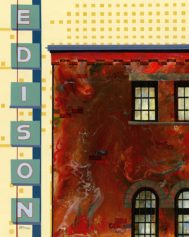 SOLD! Edison - 16x20 Pebeo Vitrail on canvas