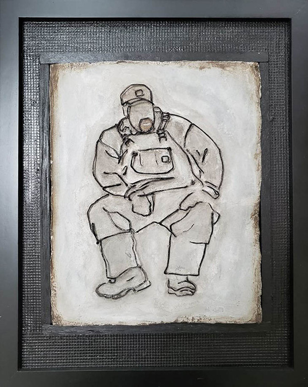 SOLD! wire in concrete - 11x14 Commissioned