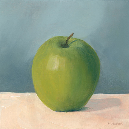 Green Apple - 6x6 Oil on Canvas Paper - NFS