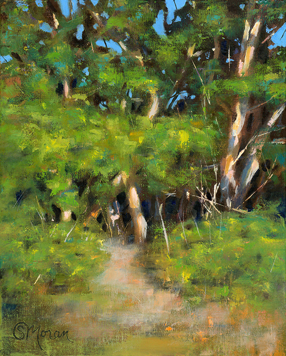 2022 SOLD! Plein Air/Studio - Park Path - 8x10 Oil on Linen Panel Selected for Artist Choice Juried Exhibit SAAC