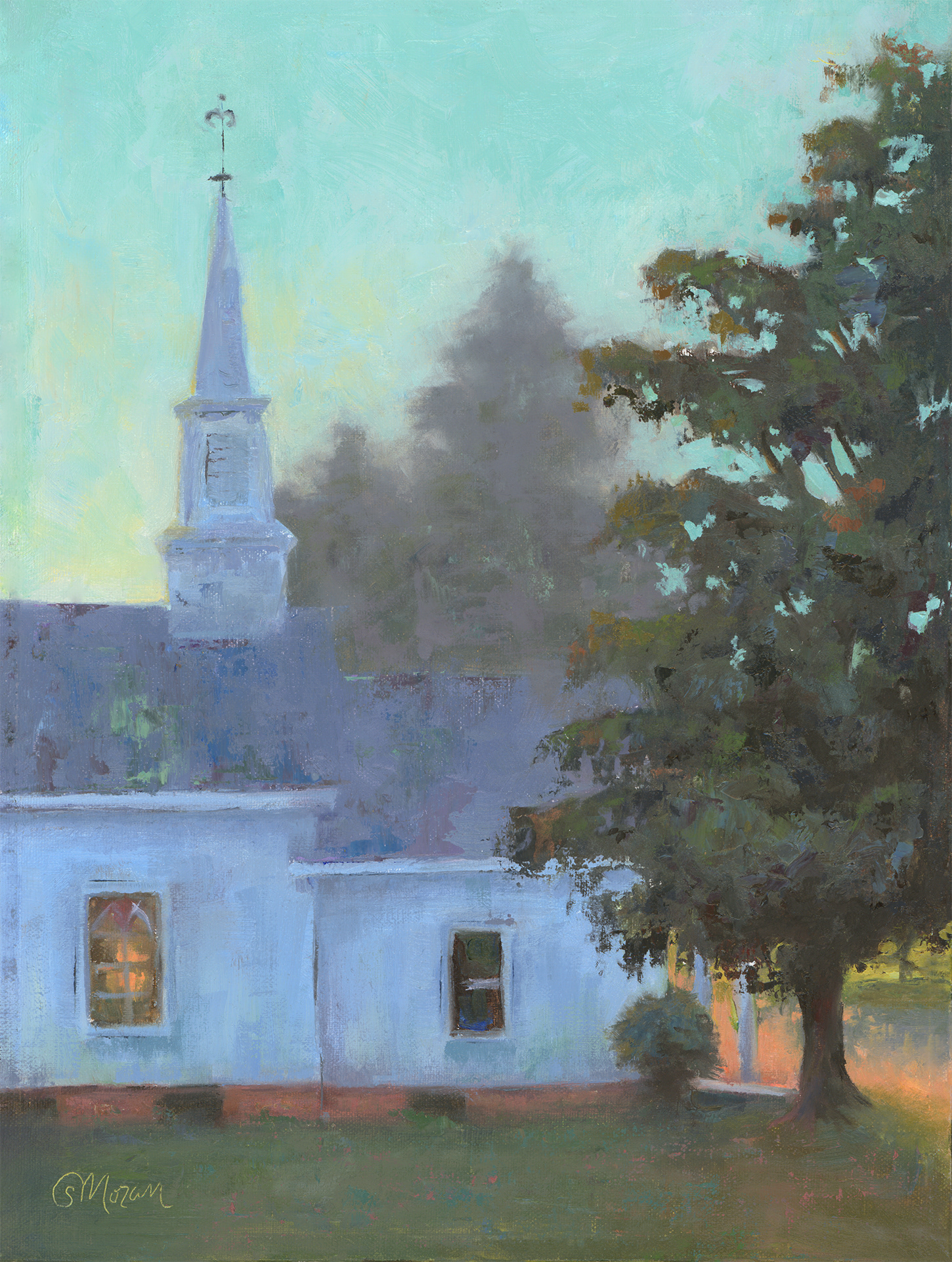 2023 SOLD! Honorable Mention Gene Rantz Plein Air Event - Bethany Lutheran Church - 11x14 Oil on Linen Panel