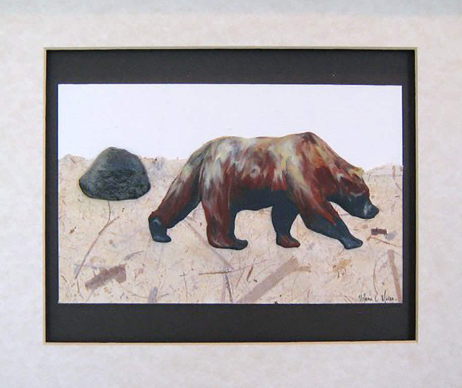 Bear - 11x14 polymer clay/mixed media SOLD
