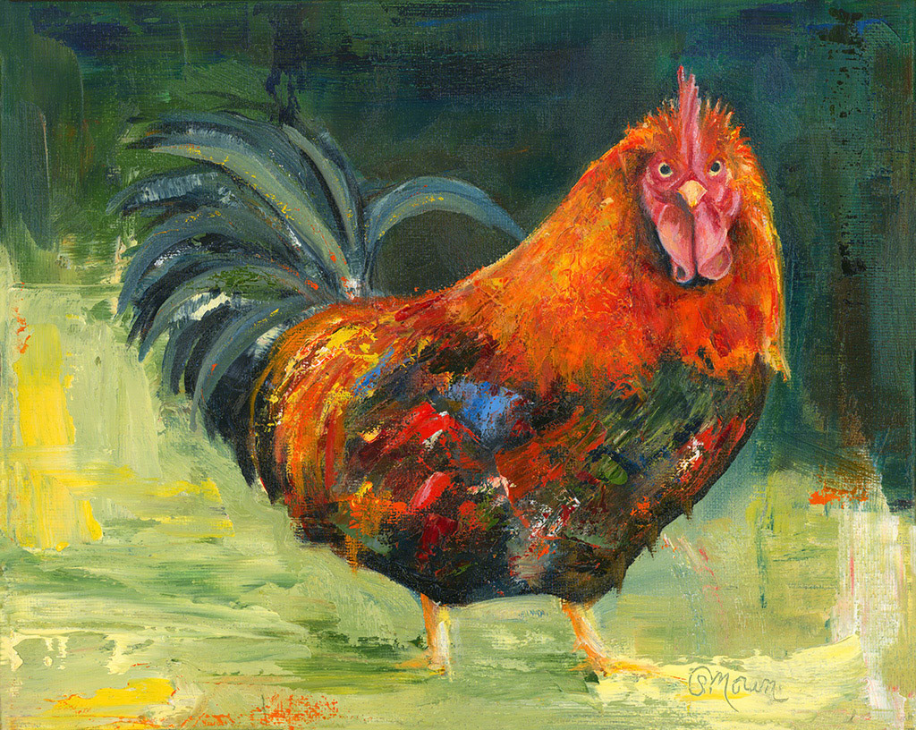 Sold! 2020 Rooster - 8x10 Oil on Panel