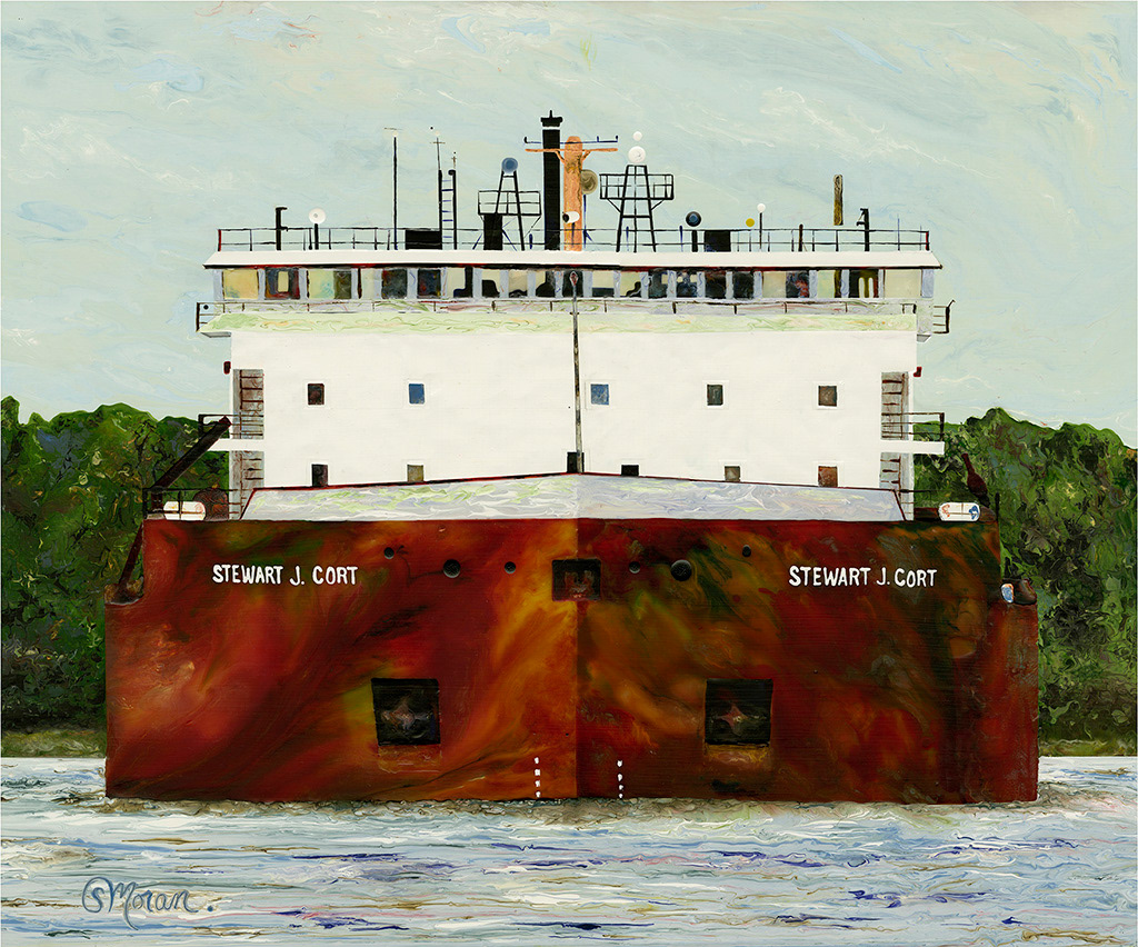 SOLD! Stewart J. Cort - 20x24 Pebeo Vitrail on glass