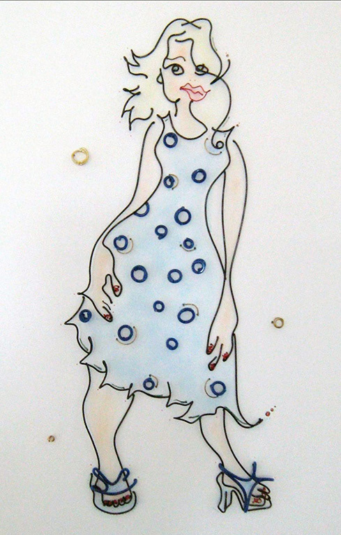 SOLD! Dottie May - 11x14 wire on board