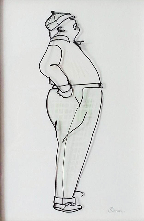 SOLD! Golfer - 11x14 wire on board