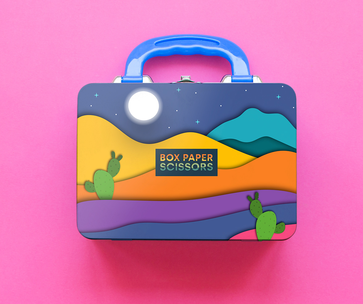 Colorful and playful lunchbox design to showcase UV ink.
