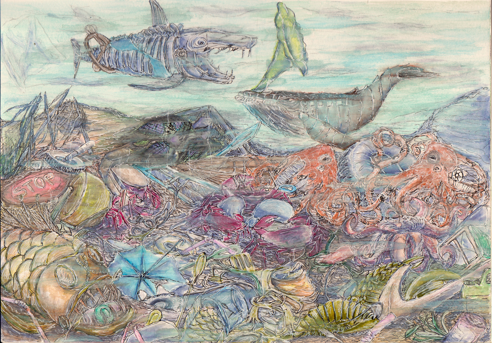 A miss is as good as a mile. Sea animals struggle with trash for existence meanwhile robotic evolution explodes with the idea: life extension. Is that our future?