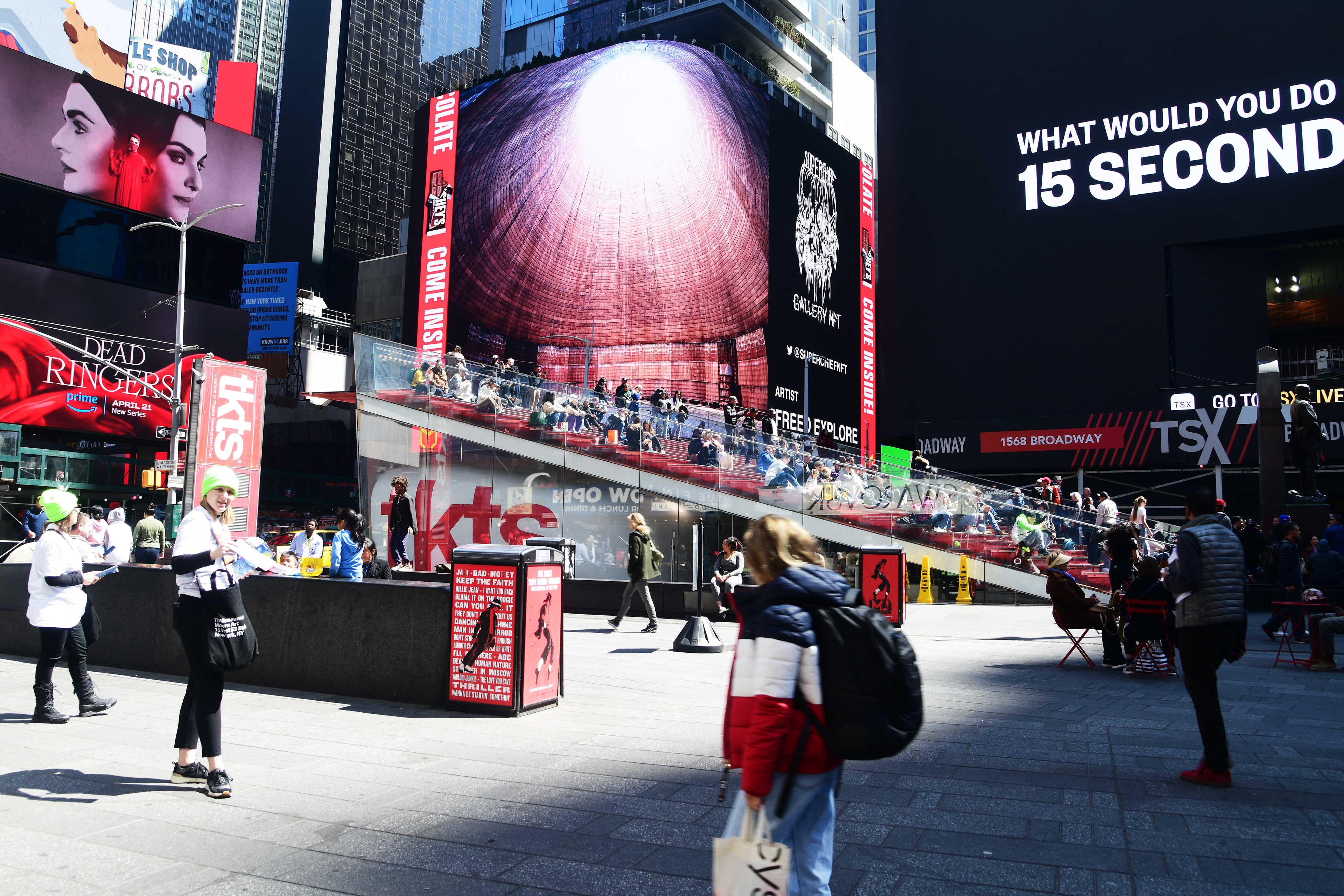 Time Square displaying in big my NFT's