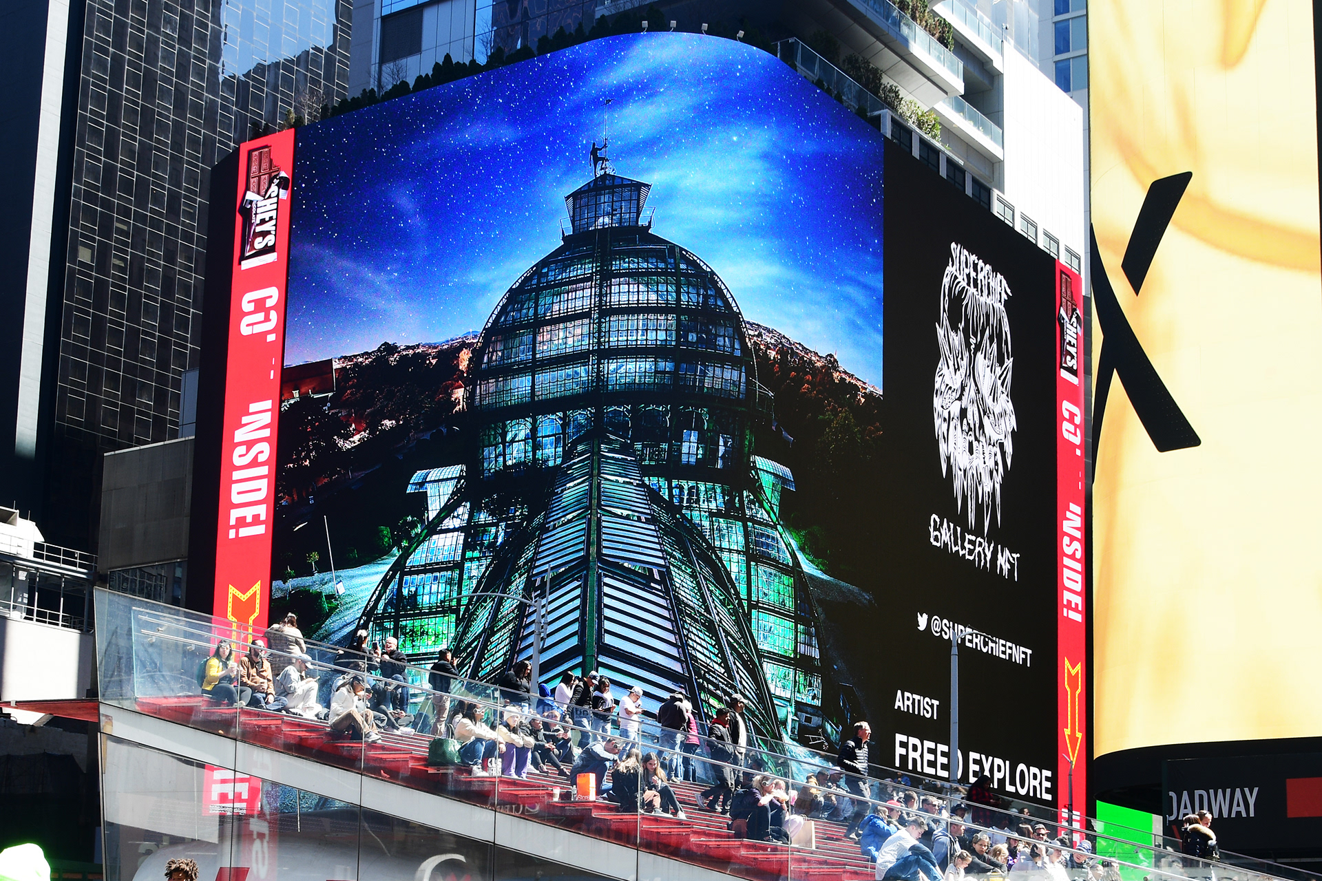 Time Square displaying in big my NFT's