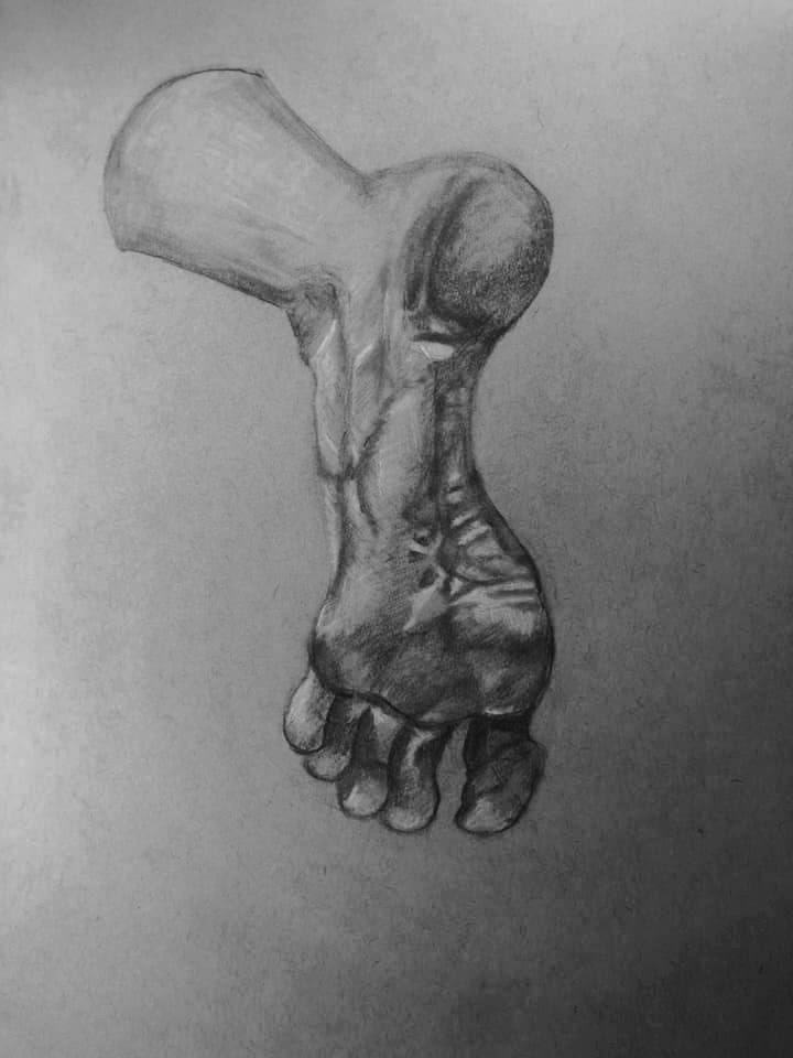 Feet Study (2021) Charcoal on Toned Paper