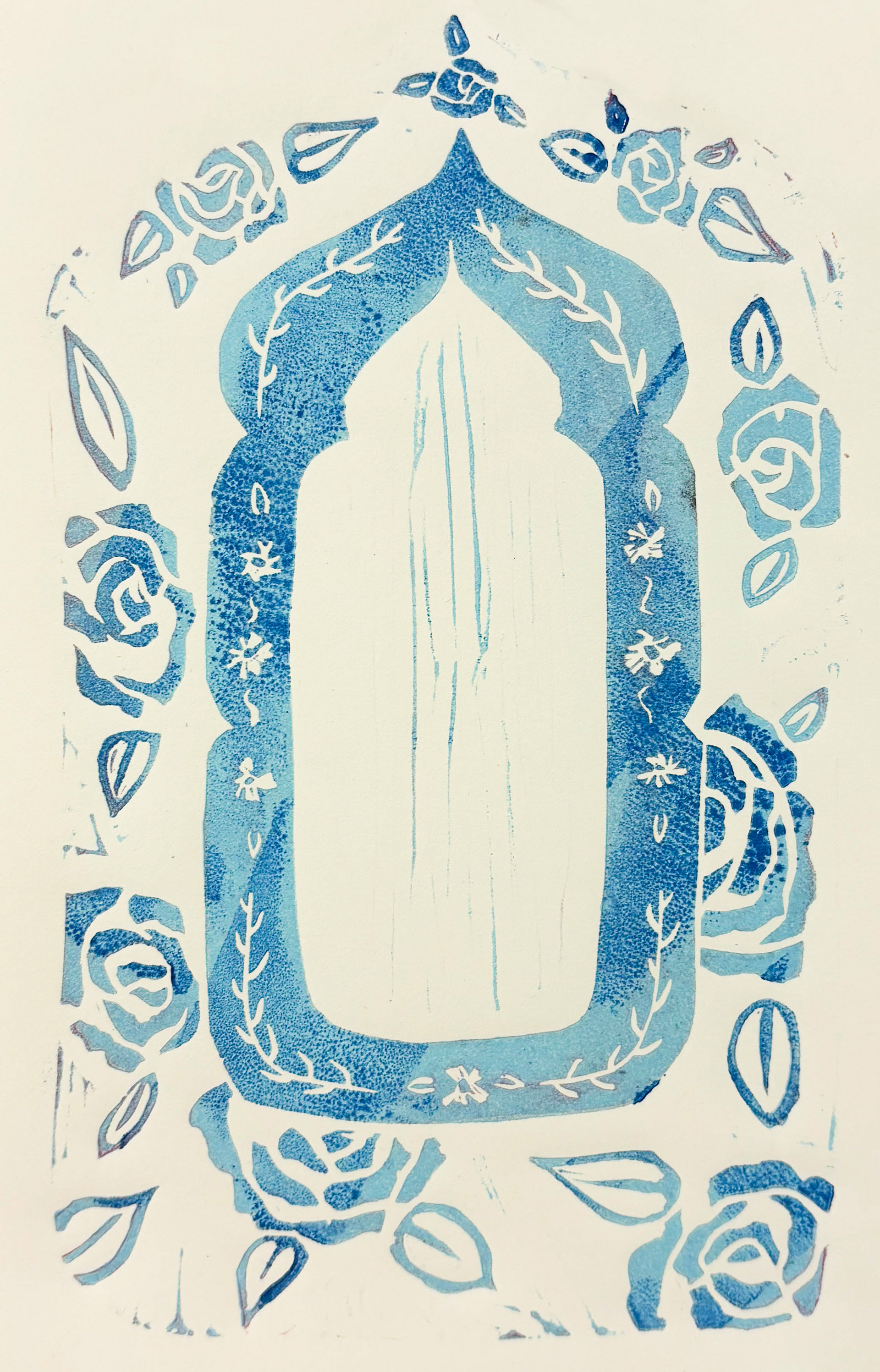 "Prayer Rug 3" Varied Edition 2025, Relief Print With Linoleum |