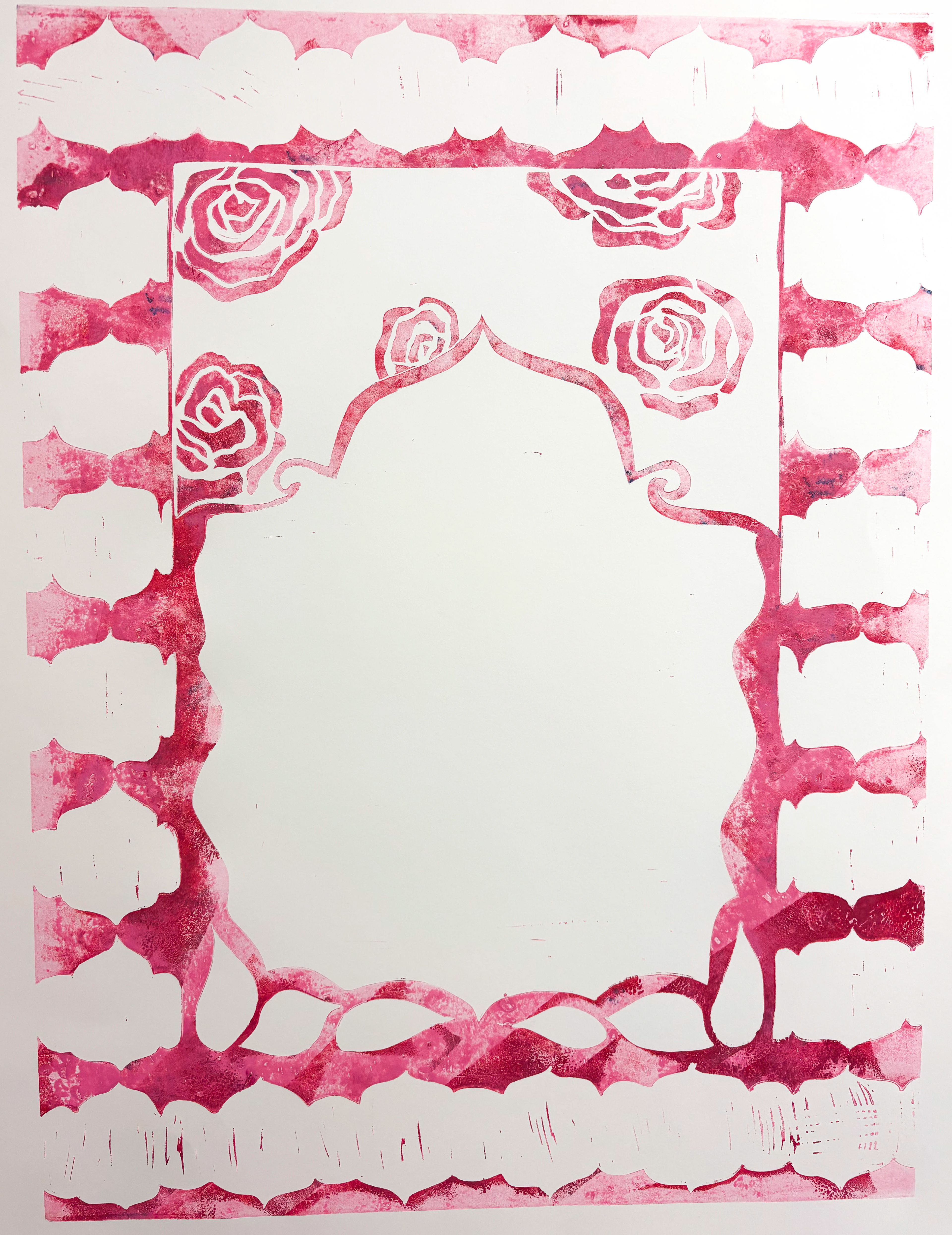"Prayer Rug 1" Varied Edition 2025, Relief Print With Linoleum