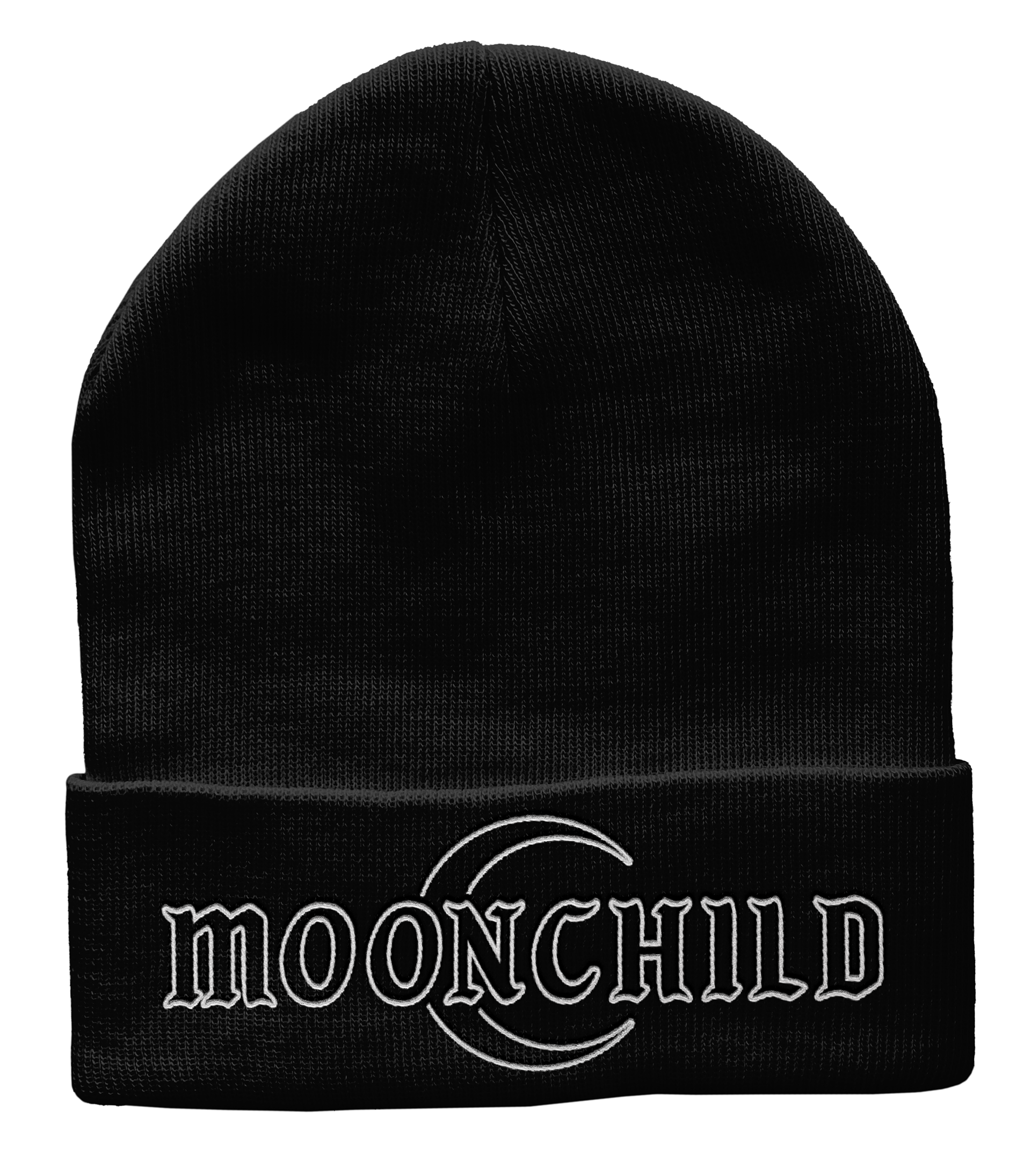 "MOONCHILD" embroidered beanie hat