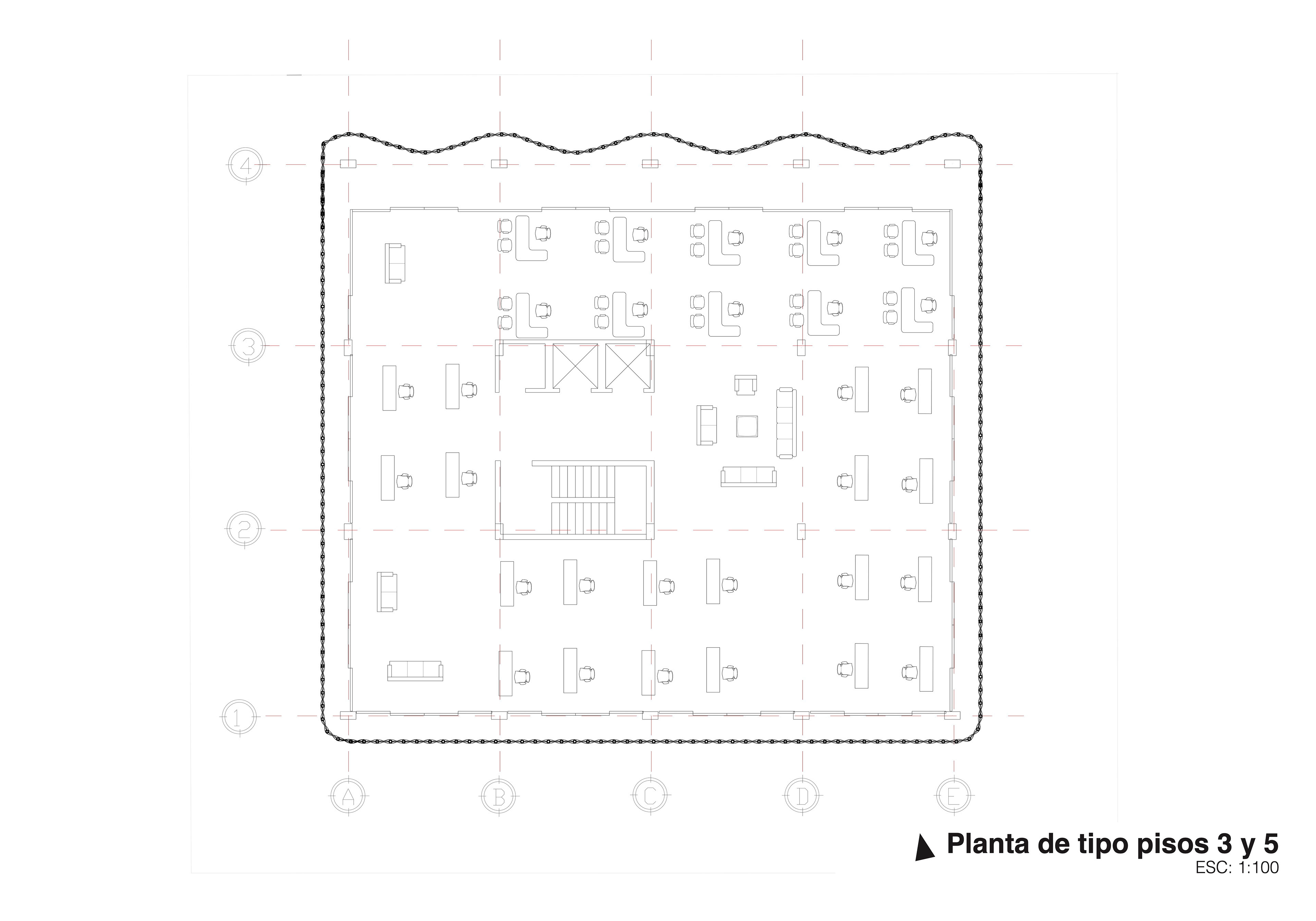 Planta Pisos 3 y 5