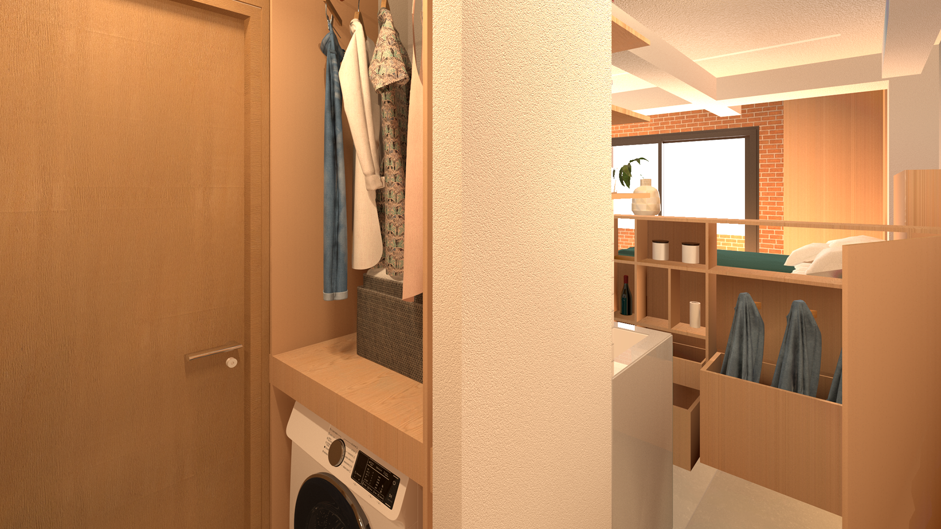 Lavandería y mueble central