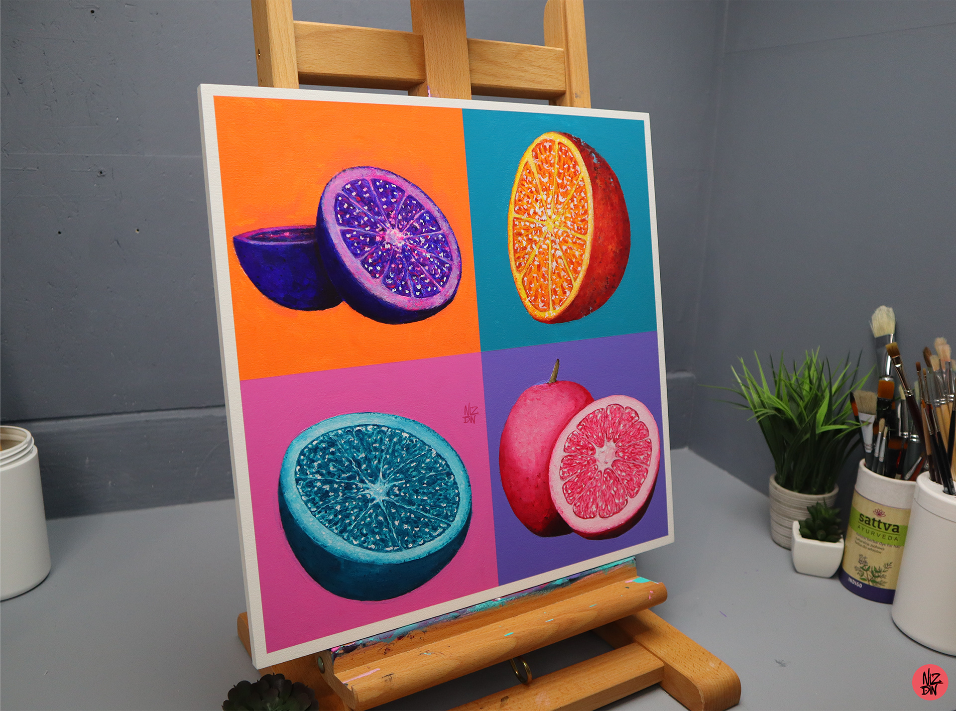 40x40 cm Acrylic on wood panel No. 0038