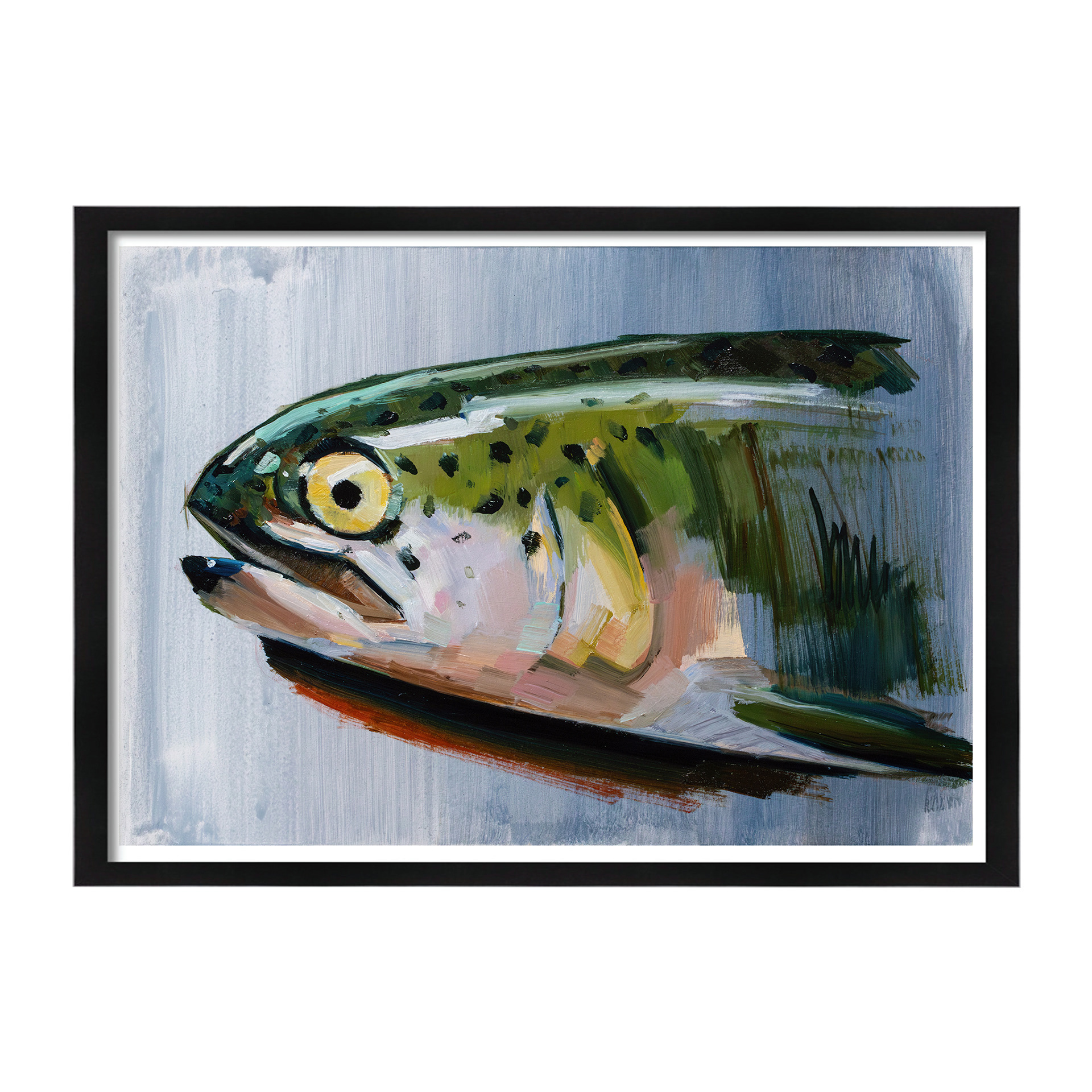 Mr. Trout profile 2 15x21 cm Oil on paper