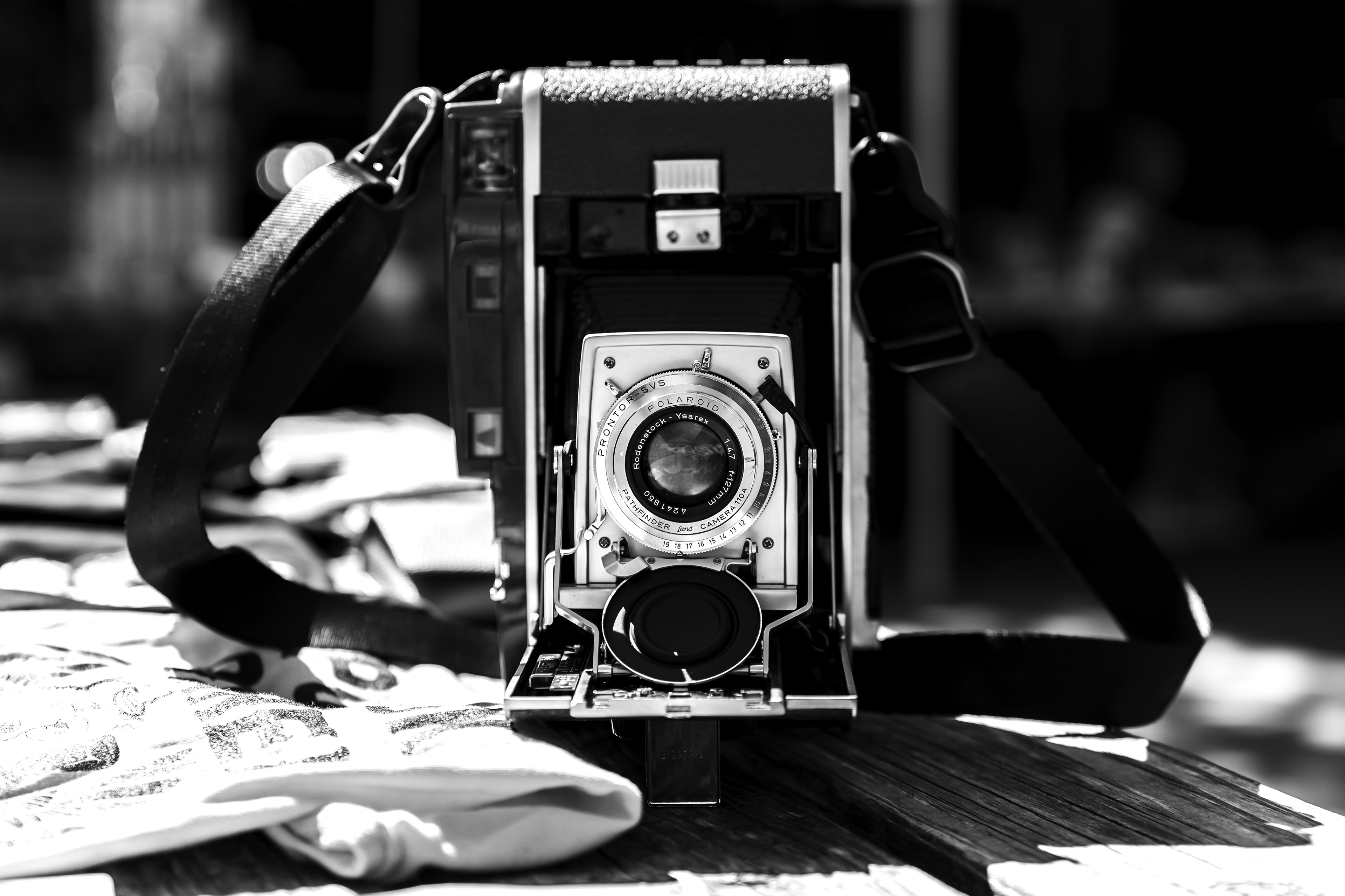 Jeremiah Blume's Polaroid 110A camera at Rubber Globes during Polacon in Denton, TX, on Sept. 27, 2025.