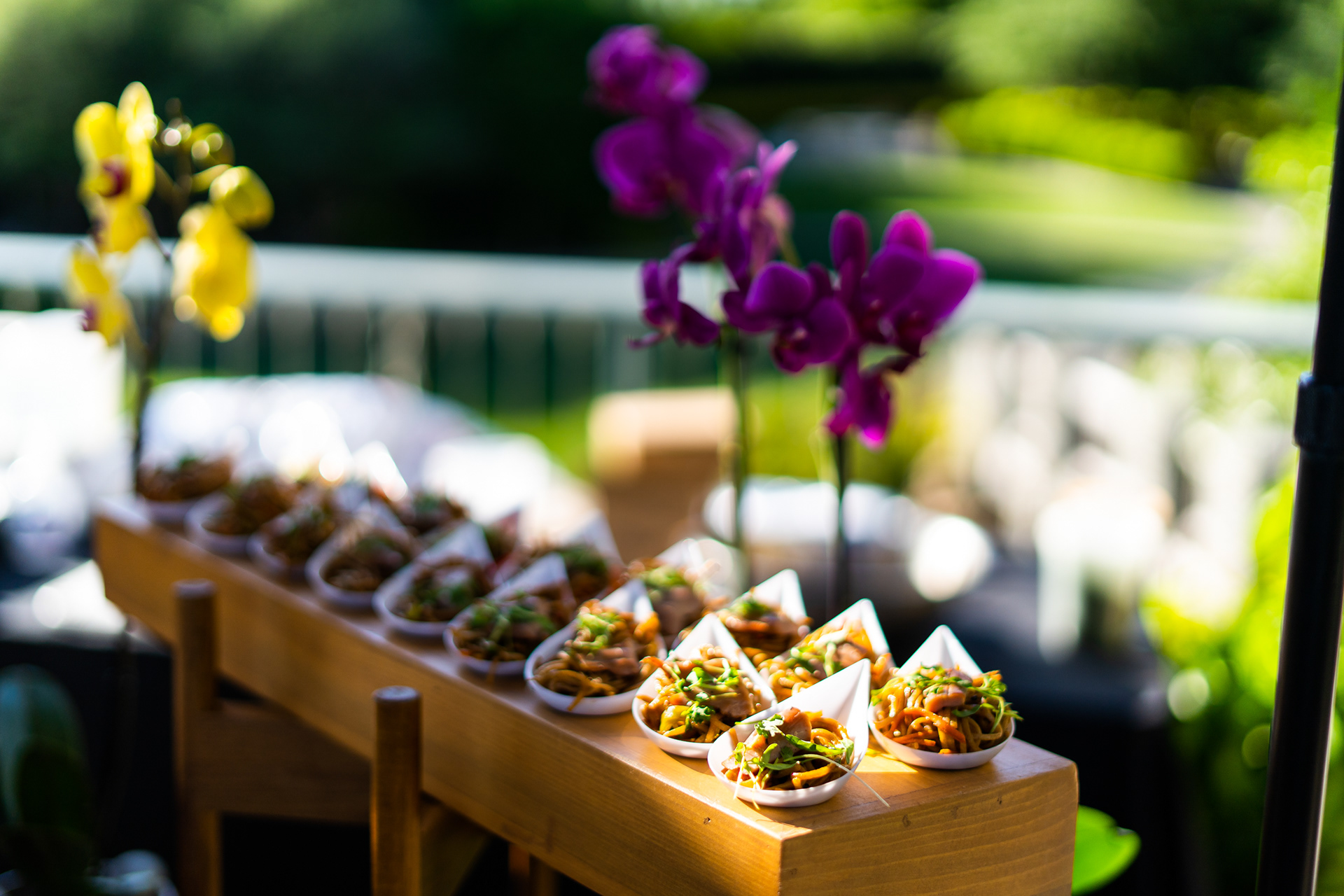 The flavorful combination of yakisoba noodle salad with Asian dressing, crowned with duck breast waits to be savored.