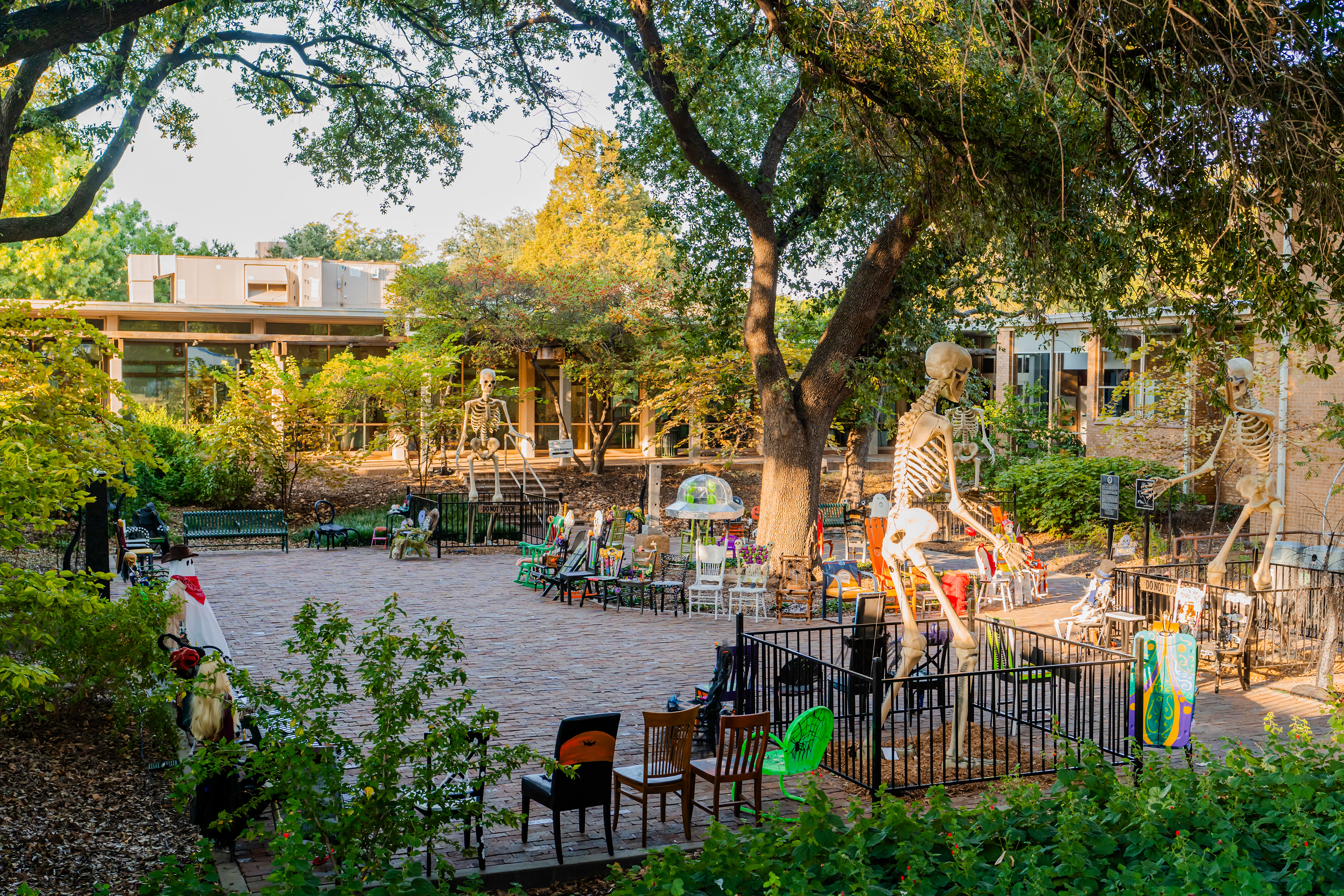 Exterior Scary Chairy: The Scary Chairy Orchard ongoing exhibit near Denton City Hall on Oct. 11, 2024