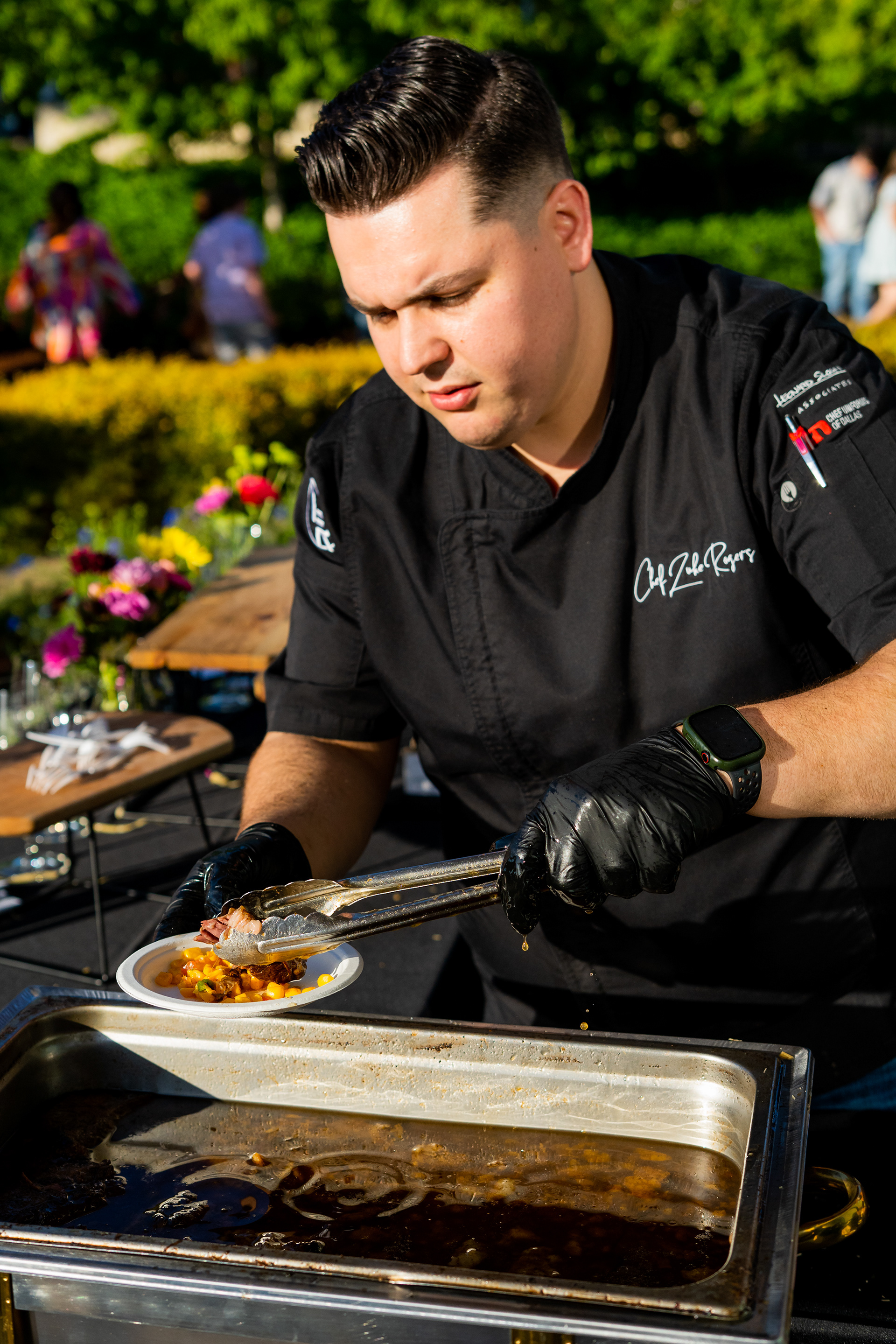 Beckley 1115 chef Luke Rogers plates rosewood wagyu beef short rib.