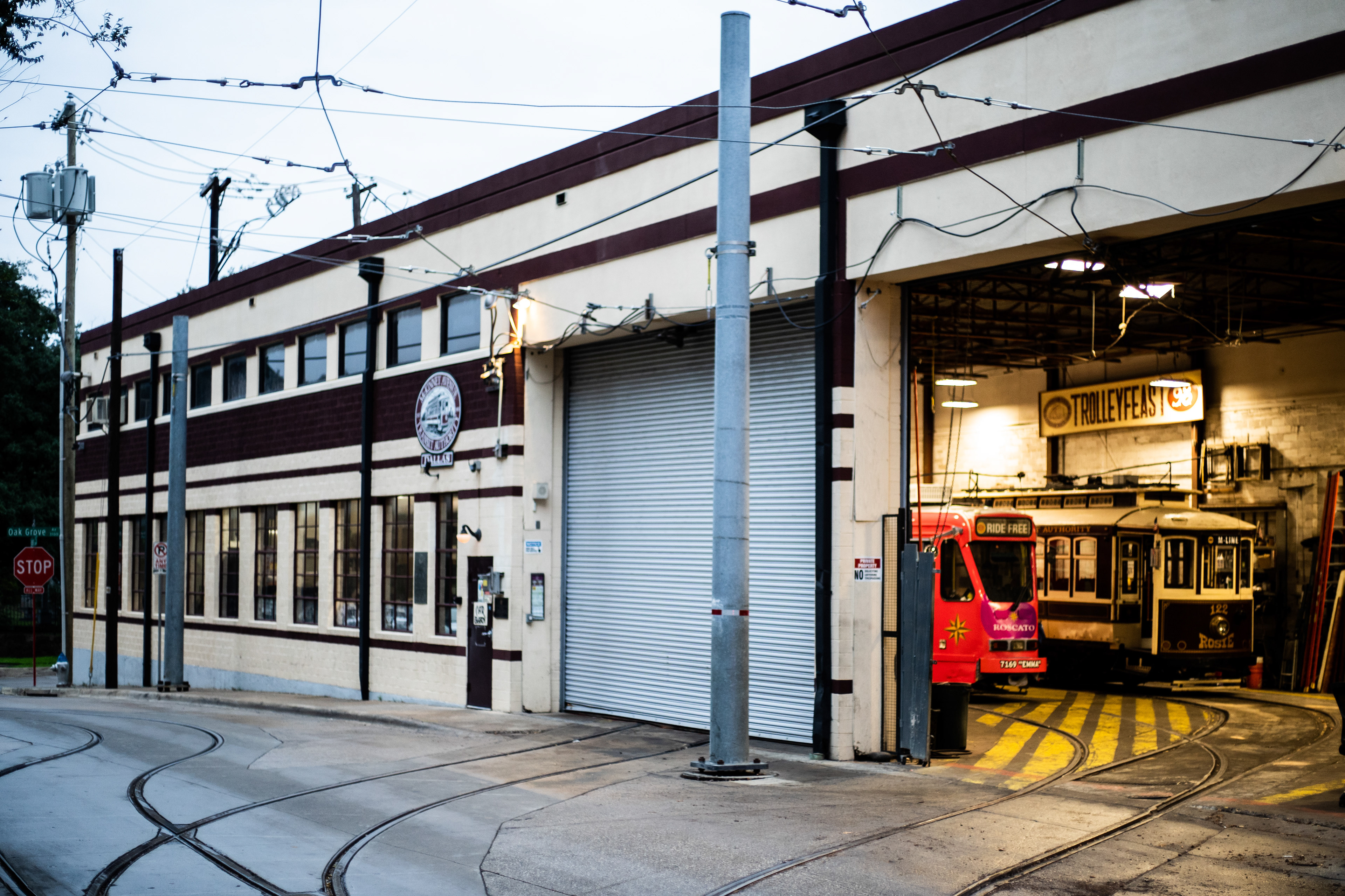 The McKinney Avenue Transit Authority car barn in Uptown Dallas.