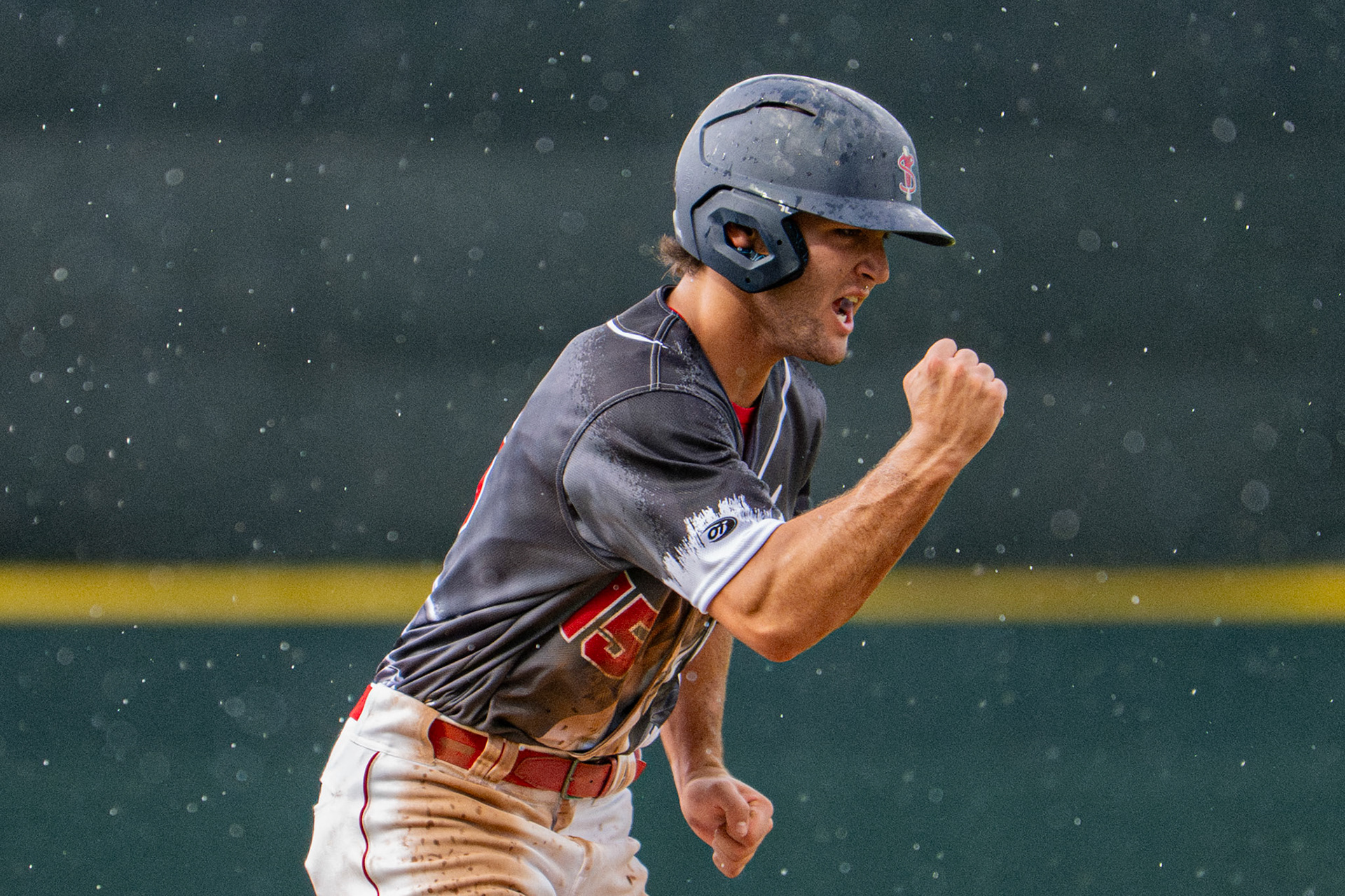 Lowell Spinners' Zander Bratspis celebrates his teammates at bat which brings him in for the score. The game was played at Edward A. LeLacheur Park in Lowell, MA, on June 7th, 2026.