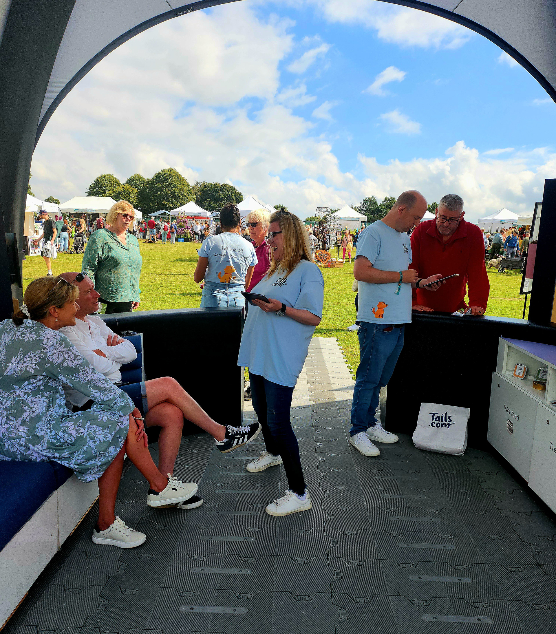 Live Action Shot of Our Field Sales Agents Performing a Multi-Sales Approach on the New Stand at the BBC Gardener's World 2023 Show