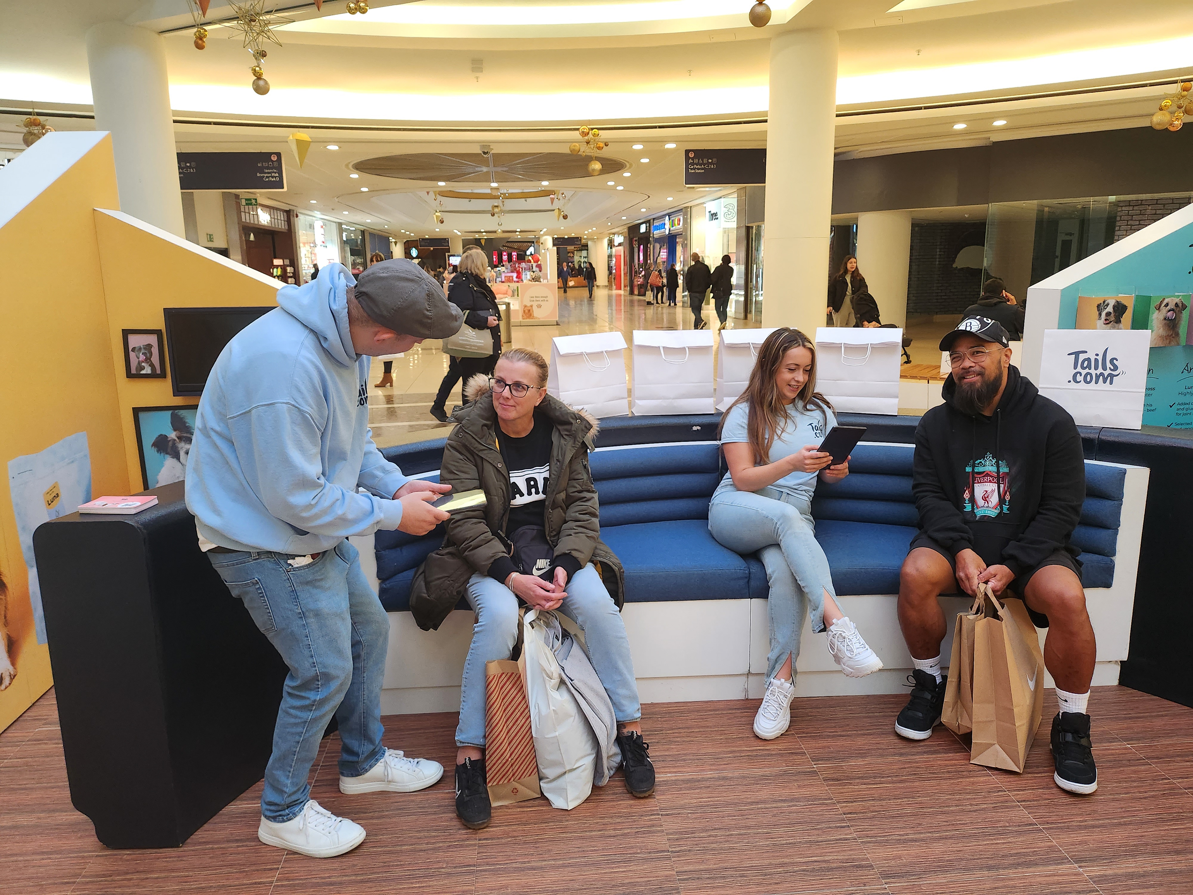 Our Sales Agents Signing-Up New Customers at an Indoor Pop-Up at Lakeside Shopping Centre, London