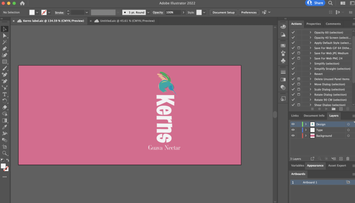 Label design in Illustrator