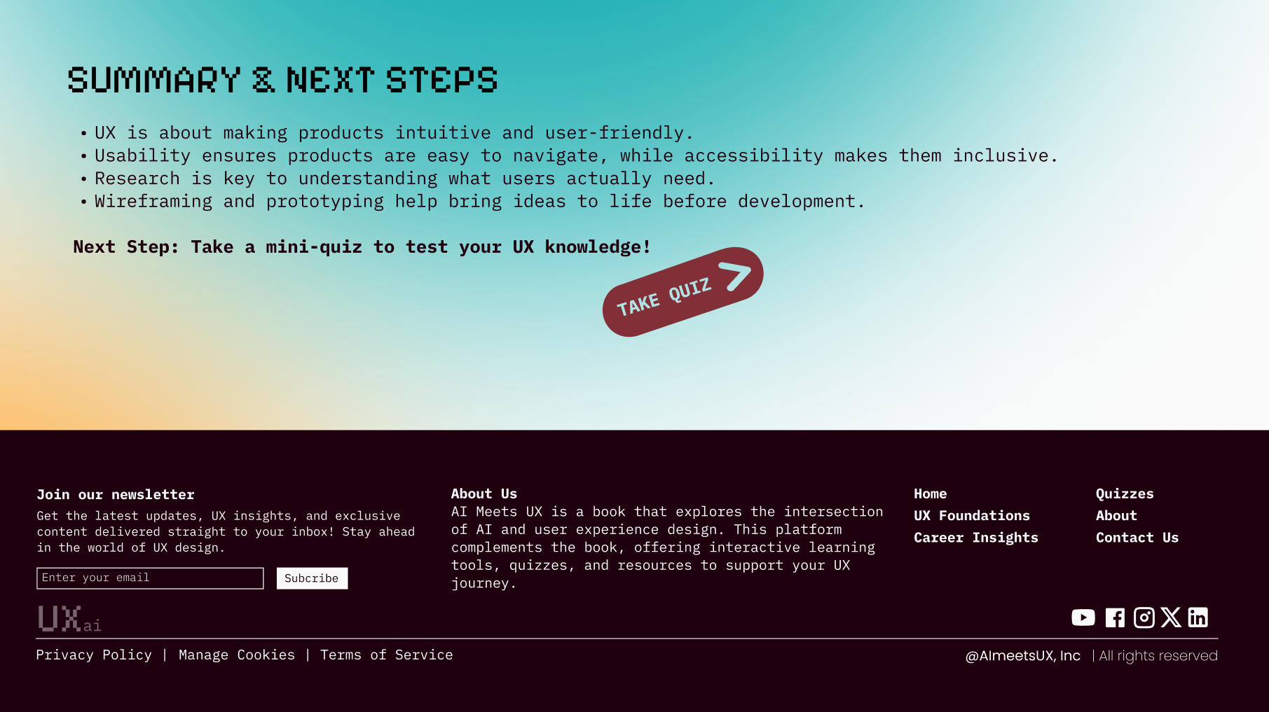 summary and footer