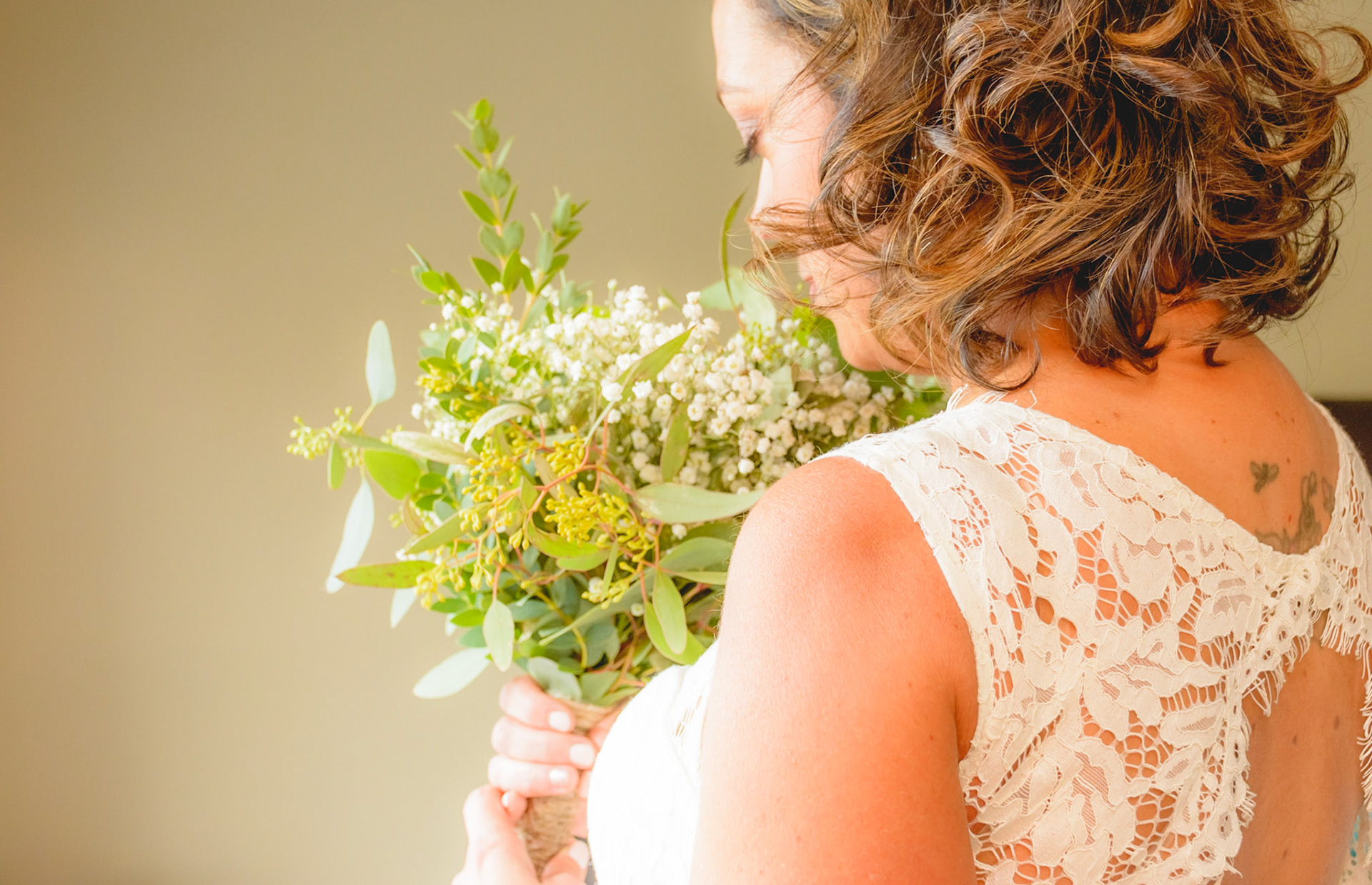 Moment de recueillement de la mariée