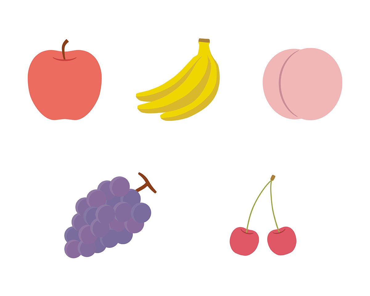 illustration of fruits くだもののイラスト