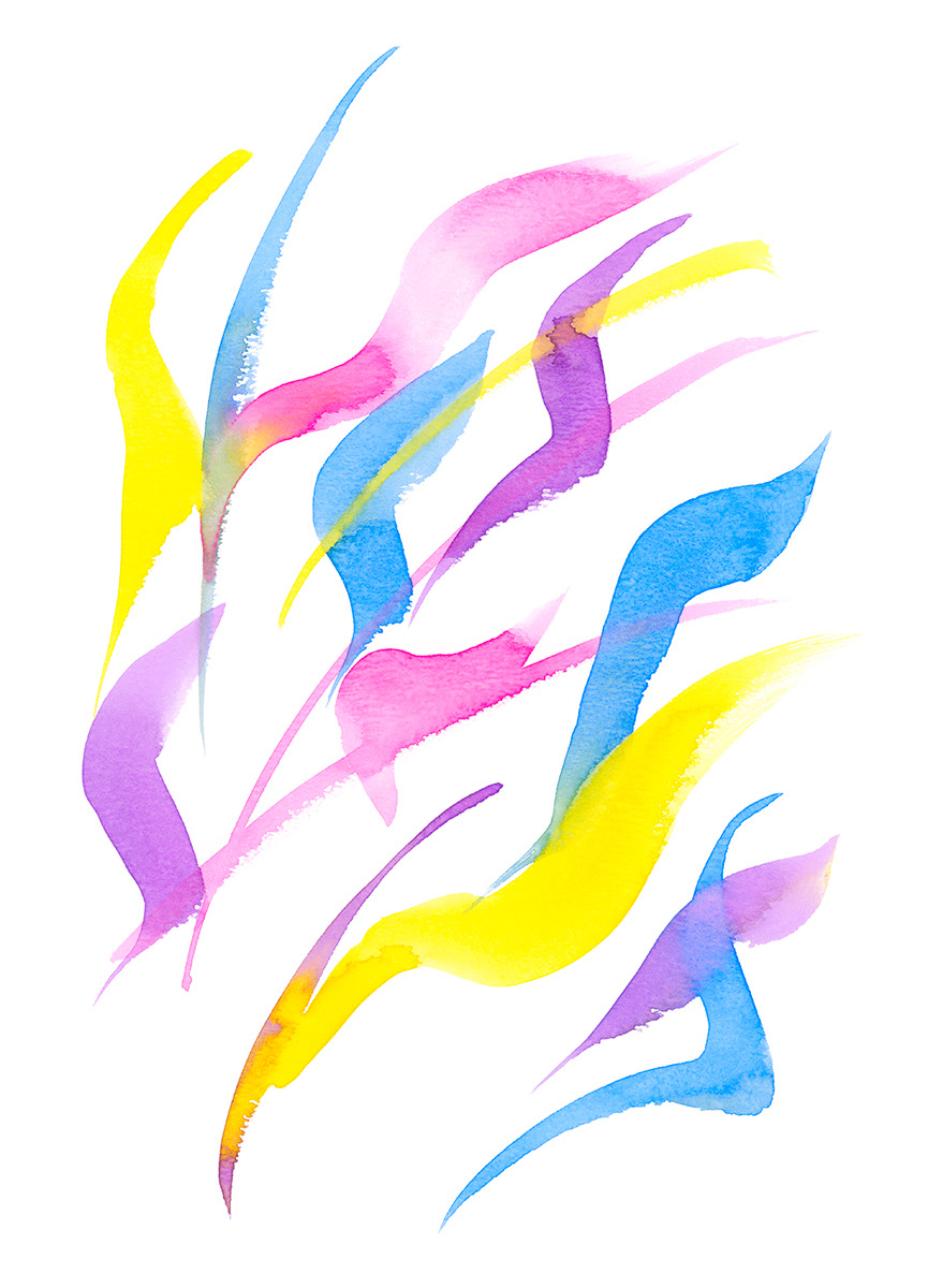 multicolored watercolor material　カラフルな水彩のグラフィック素材