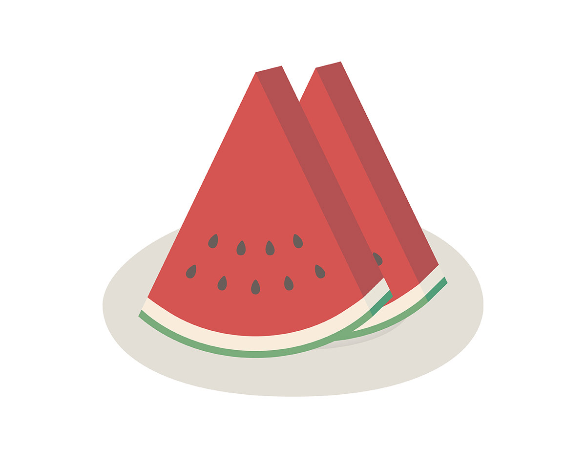 illustration of watermelon スイカのイラスト