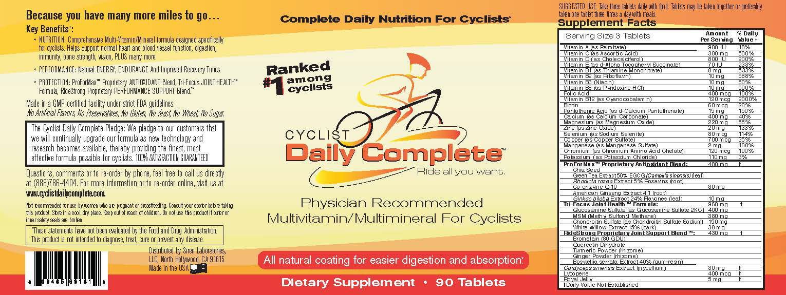 RDC Vitamin Label For Cyclists