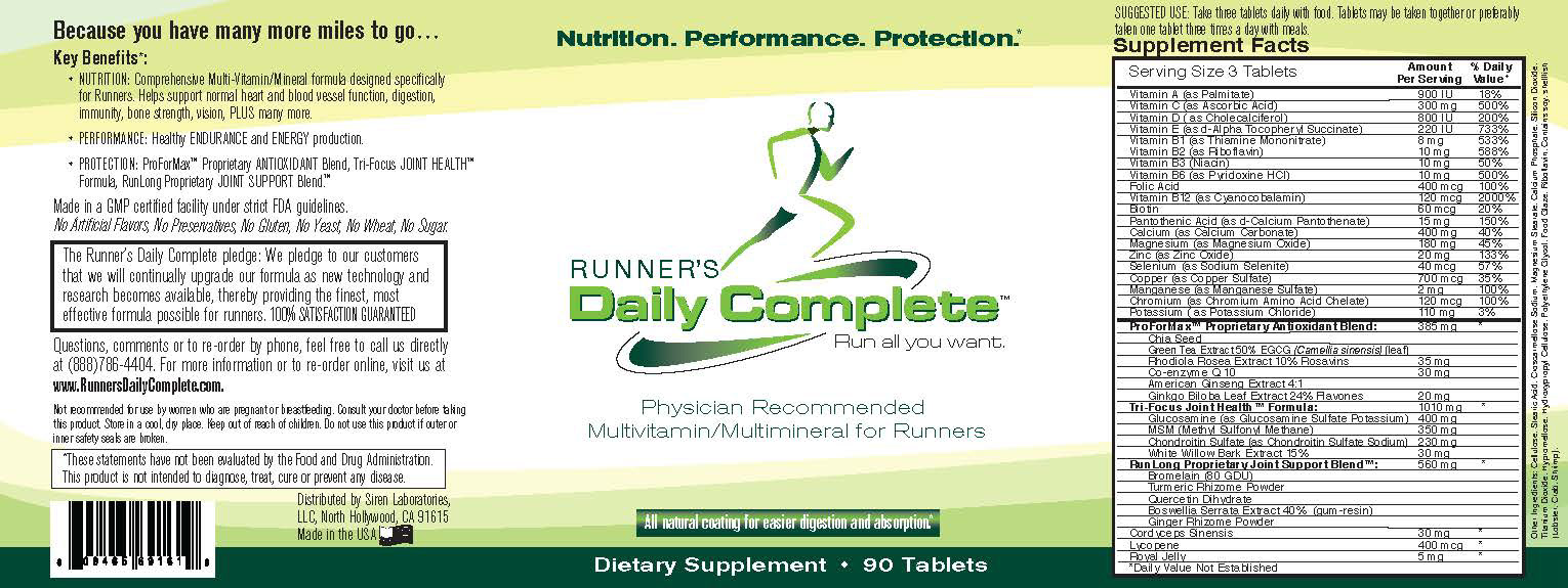 RDC Vitamin Label For Runners