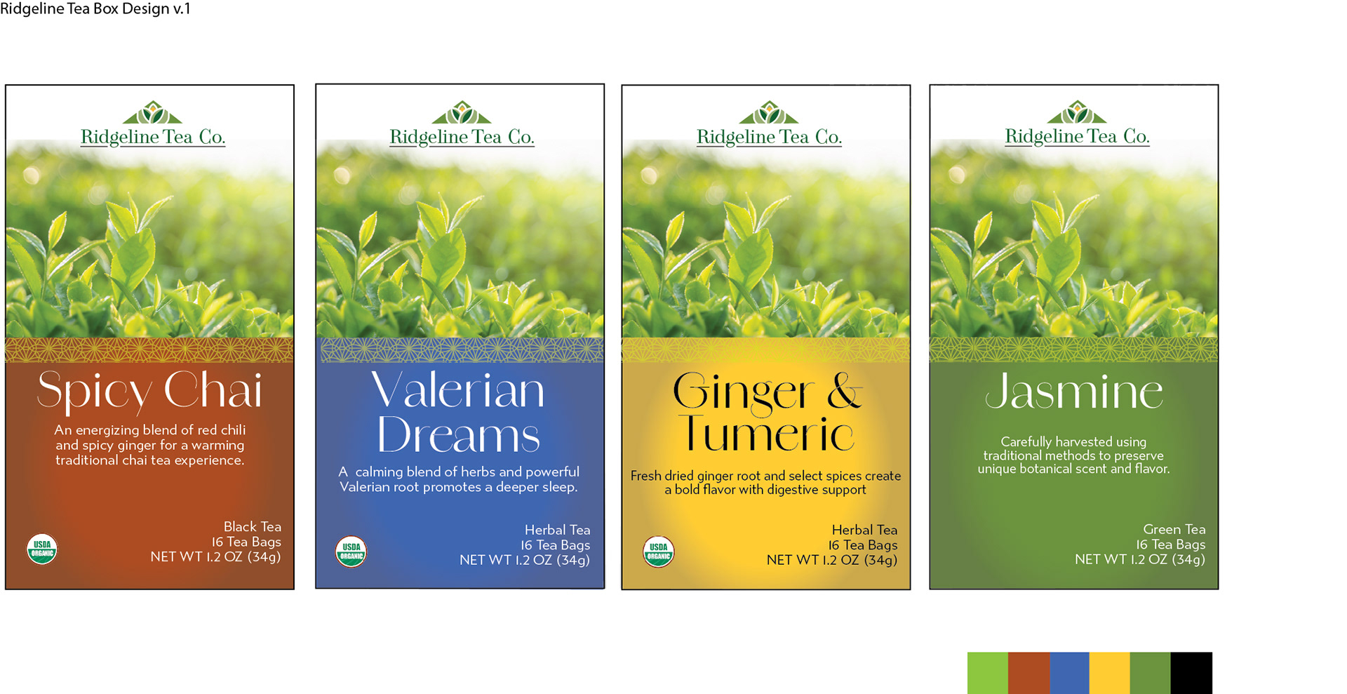 Ridgeline Tea Co. Packaging Exploration