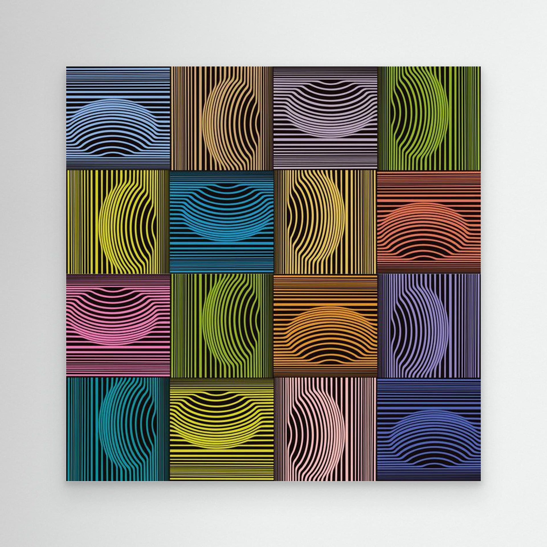 Dimple & Pimples -2 artwork created by Robbie William for WalkinHISlight depicting an abstract pattern. Shades of green, blue, brown and lilacs. Available as a canvas print and paper print framed or unframed in various sizes. Contemporary/modern in style.