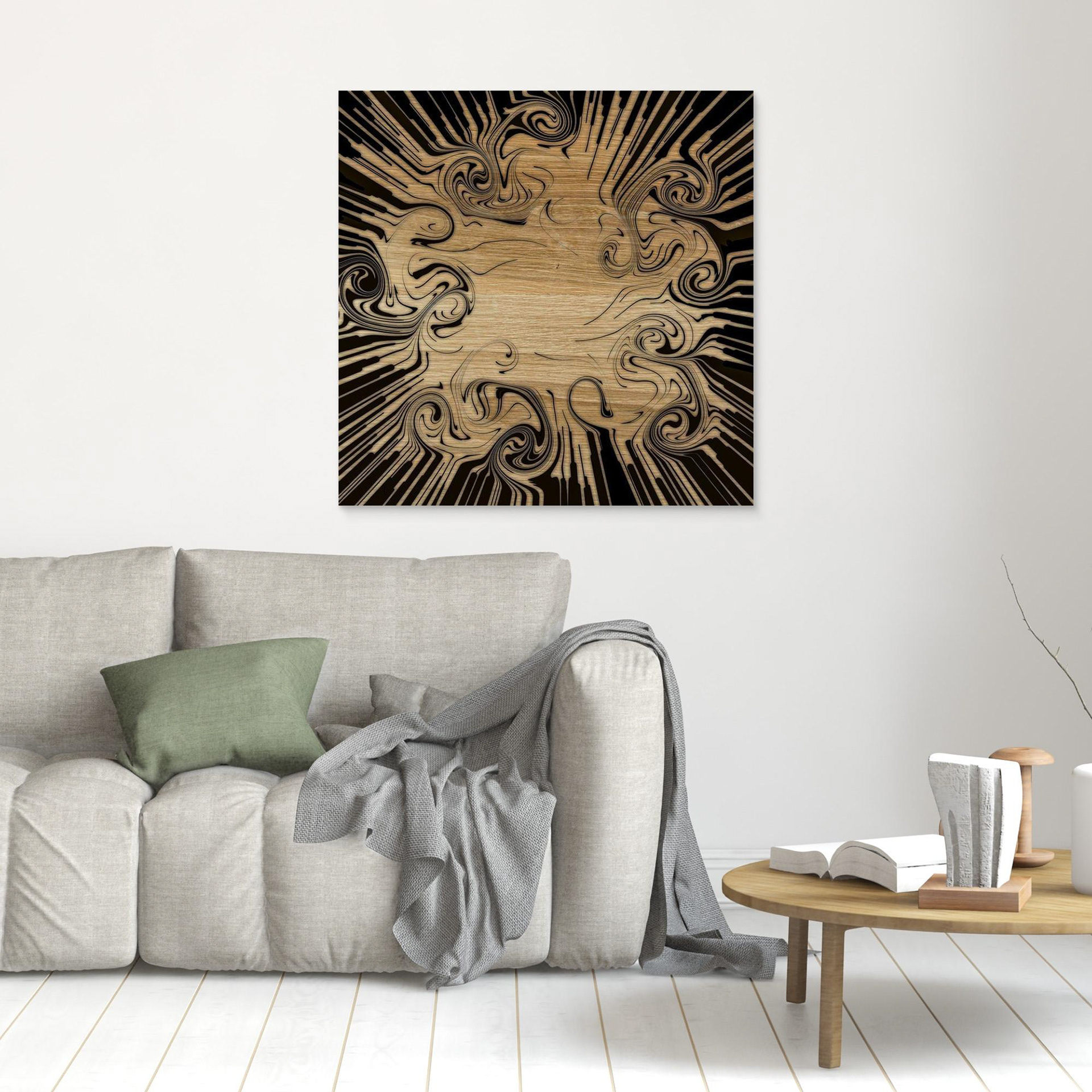 OAK -1  artwork created by Robbie William for WalkinHISlight depicting oak wood with an abstract pattern. Available as a canvas print and paper print framed or unframed in various sizes. Contemporary/modern in style.