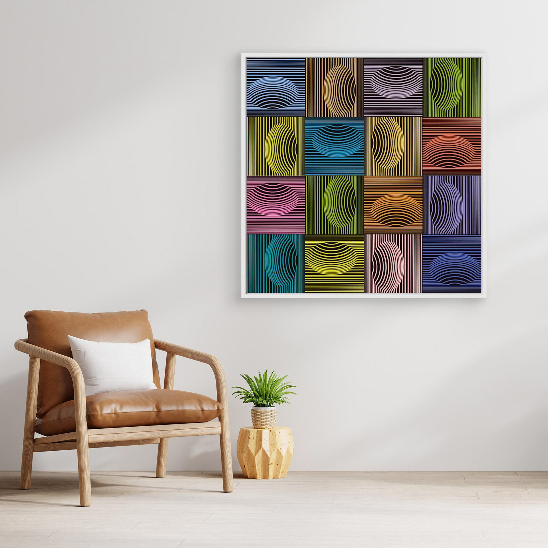 Dimple & Pimples -2 artwork created by Robbie William for WalkinHISlight depicting an abstract pattern. Shades of green, blue, brown and lilacs. Available as a canvas print and paper print framed or unframed in various sizes. Contemporary/modern in style.